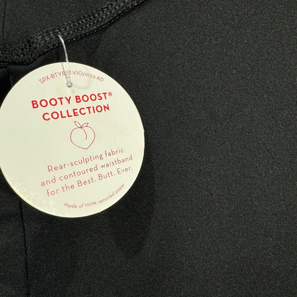 SPANX Shape Booty Boost Side Pockets Legging Very Black Athletic Travel Yoga NWT - Picture 4 of 11